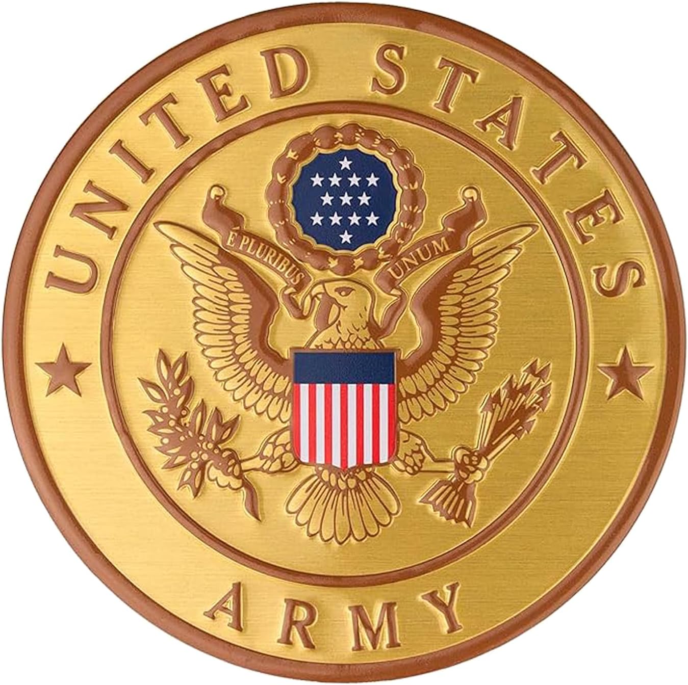 Shop Awards And Gifts - 2 Inch Round US Army Metal Medallion | Peel And Stick Military Decal