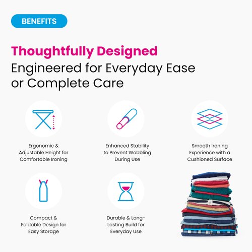 M Maxima | Ironing Board | Size 35x12'' | Retractable Wire Iron Rest | 4 Leg Iron Board | Thick Heavy Padded 4 Layers, Scorch Resistant Foam Cover