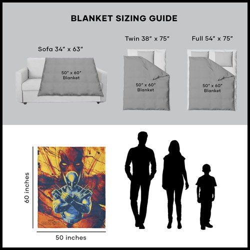 Northwest Deadpool Silk Touch Sherpa Throw Blanket, 50" x 60", Dead and Shred