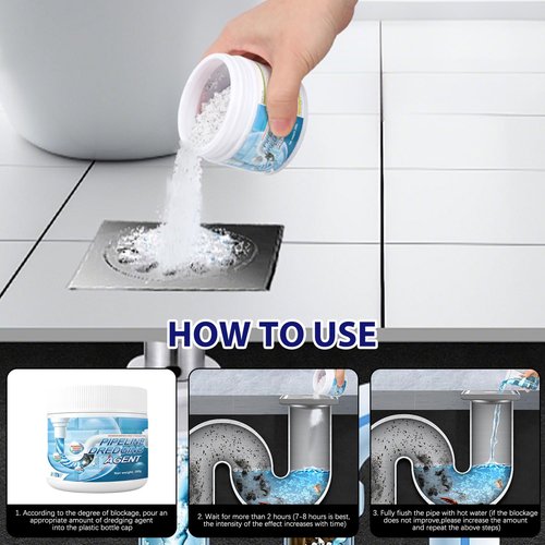 Sink Drain Hair Clog Remover Cleaner, Powerful Unclogging Sink Hair Cleaner, Bathroom Shower Pipeline Dredging Agent, Drain Opener for Kitchen (260g)