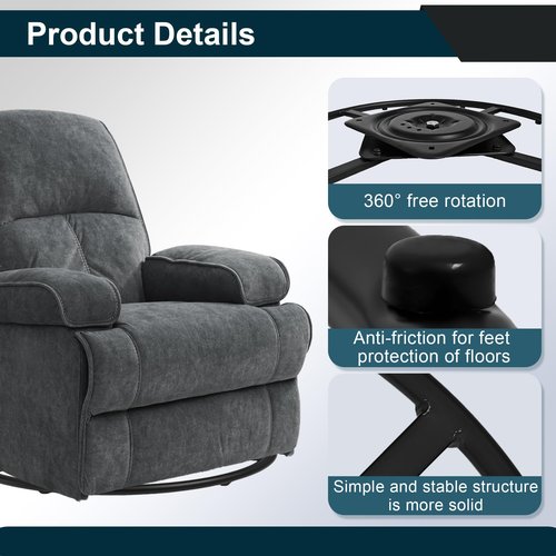Racfenick 27" Recliner Swivel Ring Base Replacement with Plate,Heavy Duty Furnitures Sofa Chair Swiveling Bottom Parts (27inch/685mm)