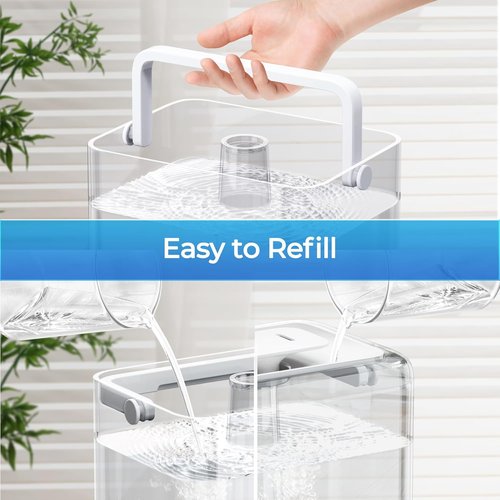 CHIVALZ 6L Cool Mist Humidifier - Ultra Quiet 26dB | 50-Hour Runtime for Bedroom & Nursery, White
