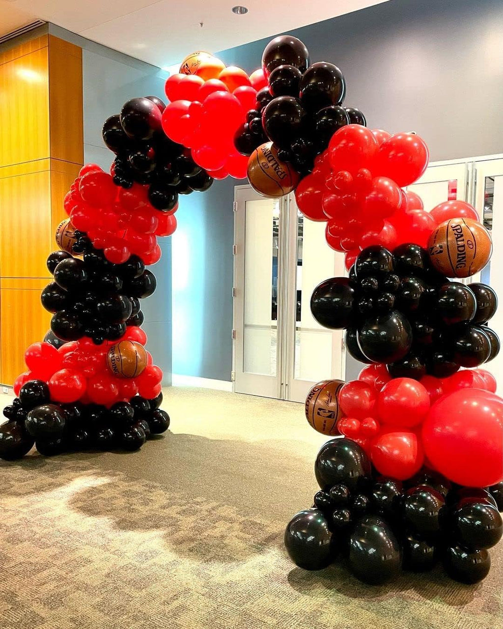 Bezente Red & Black Balloons Garland Kit - 100 Pcs Arch for Wedding, Birthday & Graduation Decor