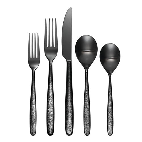 Oneida 894807 Storm Black 20 Piece Everyday Flatware Set, Service For 4, 3.11