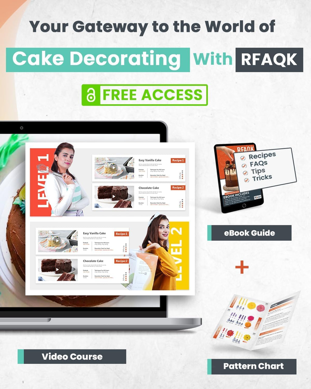 RFAQK 90-Piece Cake Decorating Kit - Complete Baking Supplies Gift with Turntable, Icing Tips & More
