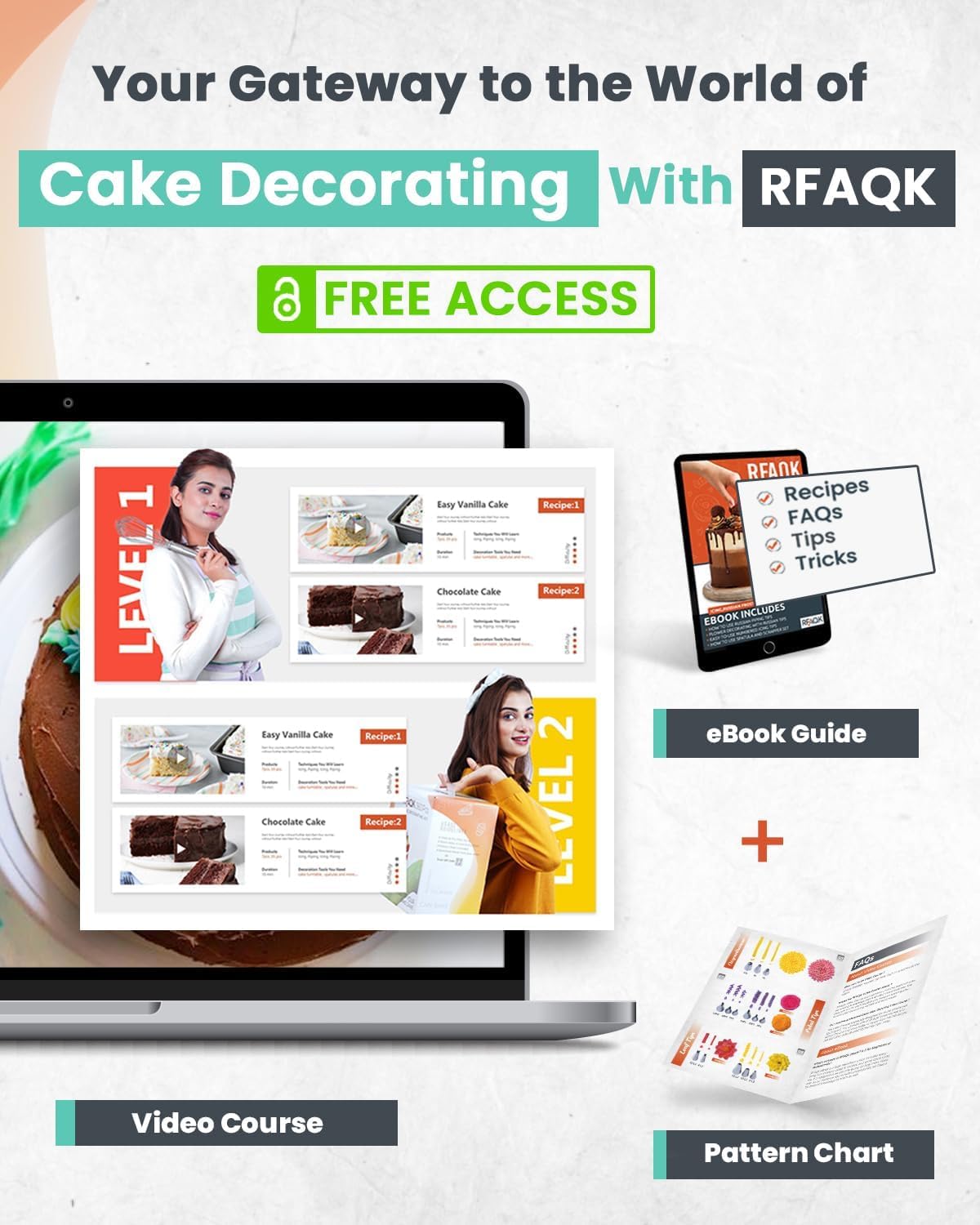 RFAQK 90-Piece Cake Decorating Kit - Complete Baking Supplies Gift with Turntable, Icing Tips & More