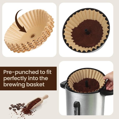 300pcs Coffee Filters Compatible with Hamilton Beach Coffee Urn, Unbleached Paper Filters for 45cup Hot Drink Dispenser