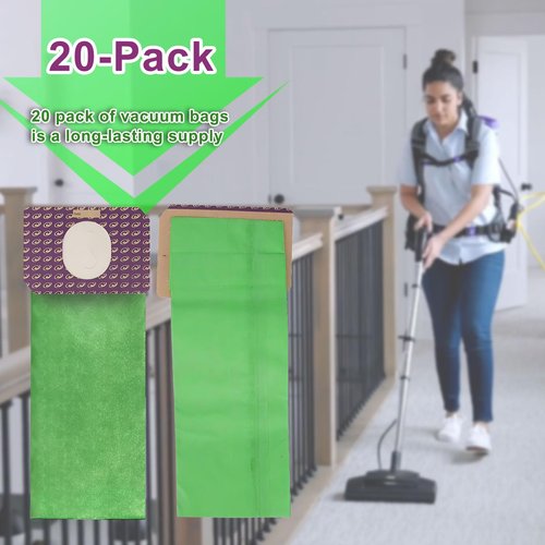 20 Pack 103483 Replacement Micro Filter Bags for ProTeam 3.25 Quart Upright Vacuum-Compatible with ProForce 1200XP, 1500XP HEPA, ProCare15& 151XP-2-Ply High-Efficiency FilterBags