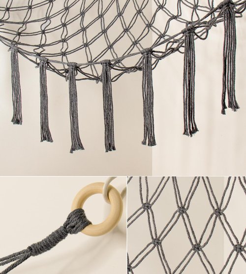 Mirolam Stuffed Animal Storage Hammock - Large Toy Organizer for Nursery Decor | Grey Corner Net