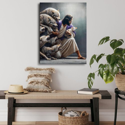 Christian Wall Art | Jesus The Good Shepherd - Inspiring Canvas Print for Home Decor, Church & Gifts