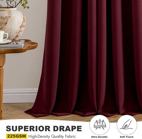MIULEE Burgundy Red Blackout Curtains - Thermal Insulated Room Darkening Drapes | 40 x 54 Inches, 2 Panels