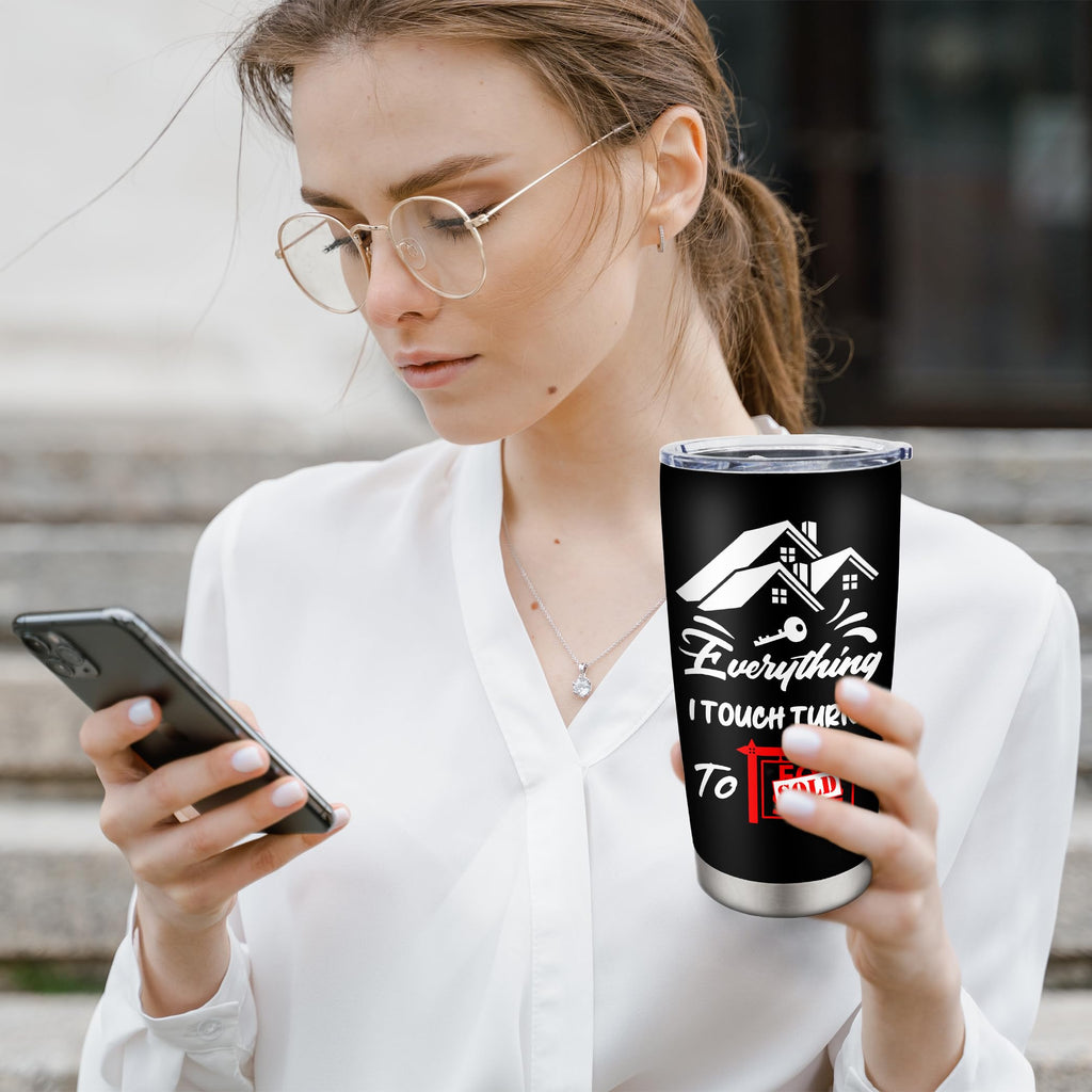 Coolertaste Realtor Gifts, Closing Gifts For Realtors, Gift For A Real Estate Agent Tumbler 20oz, Realtors Presents For Women Men, Funny Real Estate Presents Christmas, Salesman Birthday Gift Ideas