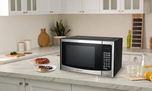 Emerson Microwave Oven - 1.2 Cu. Ft. Capacity, 1000W Power, Inverter Technology, Stainless Steel