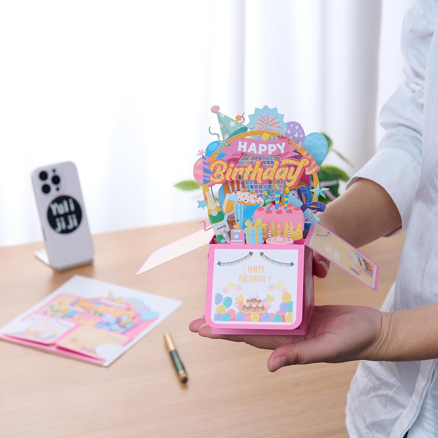 3D Pop Up Birthday Card - Unique Cake Design Gift Box for Adults & Kids | Handmade Celebration Card 6.5 x 7.5 Inches