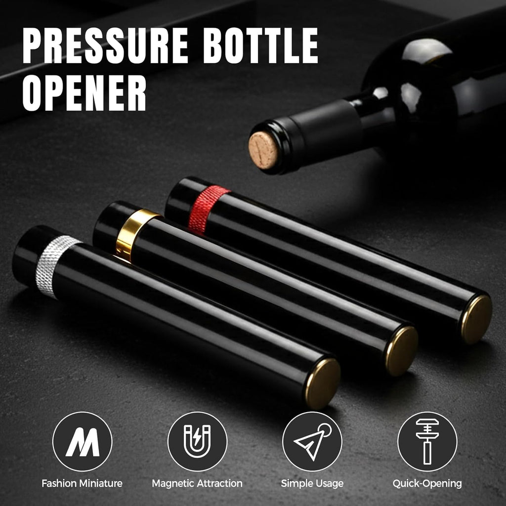 Wine Bottle Opener, Air Pressure Pump Wine Bottle Opener, Portable Pocket Wines Cork Opener, Travel Corkscrew Bottles Opener Quick Bottles Opening for Home, Restaurant, Party (Red)
