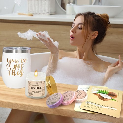 Thinking of You Gift Basket for Women - Sympathy, Get Well Soon, or Condolence Gift with Scented Candle & Mug - Comforting Gifts for Surgery Recovery or Grief (ThinkofYou-A)