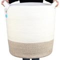 Casaphoria Extra Large Woven Cotton Rope Storage Basket for Organizing,Tall Round Woven Baskets for Clothes Blanket Pillows Towels,Big Capacity Laundry Hamper for Bathroom LivingRoom Bedroom