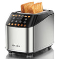 Secura 2 Slice Toaster, Fully Automatic Digital Stainless Steel Toaster with Countdown Timer & Keep Warm Function, 6 Browning Levels, Bagel/Defrost/Reheat/Single-Slice Modes, Removable Crumb Tray