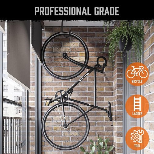 HORUSDY Heavy Duty Bike Hooks - 6 Pack, 7.5 Inches, 100LBS Capacity for Garage Wall & Ceiling Storage