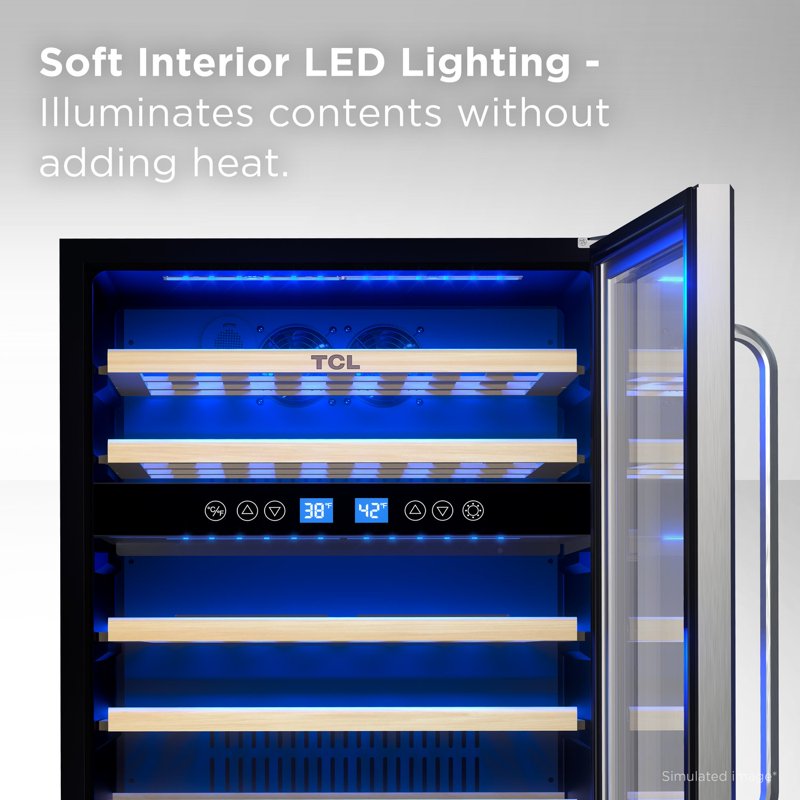 46-Bottle Wine Cooler - Freestanding 5.1 Cu. Ft. Storage