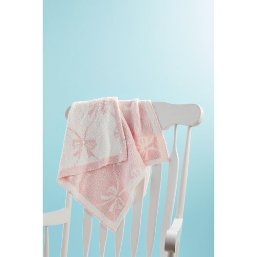 Mud Pie Kids Bow Chenille Blanket; 34" x 28"