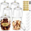 FALUCKYY 6 PCS Plastic Candy Jars with Lids, 2.2L 74oz Airtight Food Storage Canisters, Apothecary Cookie Jars for Kitchen Pantry, Includes 6 Scoops, Pen & Labels