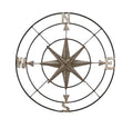 Deco 79 Metal Compass Home Wall Decor Indoor Outdoor Wall Sculpture with Distressed Copper Like Finish, Wall Art 32" x 2" x 32", Gray