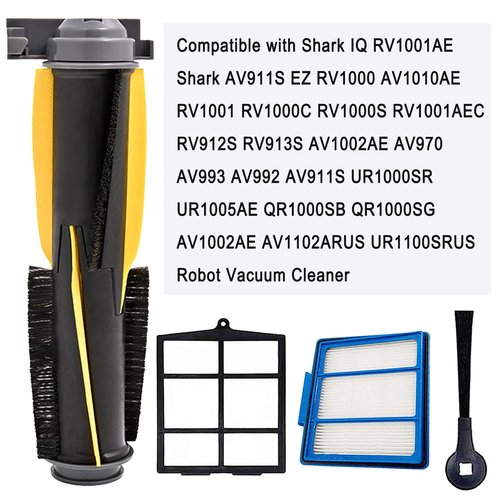 12 Pack Replacement Parts for Shark AV911S EZ IQ R101AE (RV1001AE) IQ R101 (RV1001) UR1100SRUS AV1002AE AV1010AE RV100AE Robot Vacuum Cleaner,1 Main Brush, 3 Filters,6 Side Brushes,1 Pre Filter
