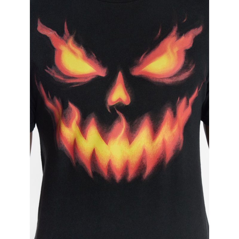 Men's Halloween Evil Jack Graphic T-Shirt - Black Soot, Size L, Unisex
