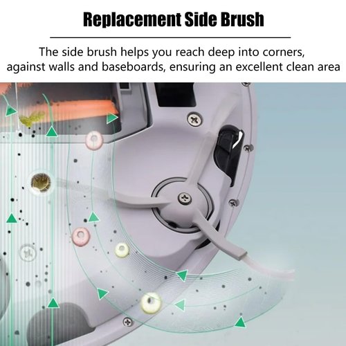 CauYien 8 Pack roborock Side Brush Replacement for Roborock S8 S8+ S8 Pro Ultra,Q Revo,Q5 Q7 Q7Max Q8 Max,S7 S7 Max Ultra S7 MaxV S6 S6 Pure S5 S5 Max S4 E2 E3 E4 E5 E20 E25 E35 S50 Robot Vacuum