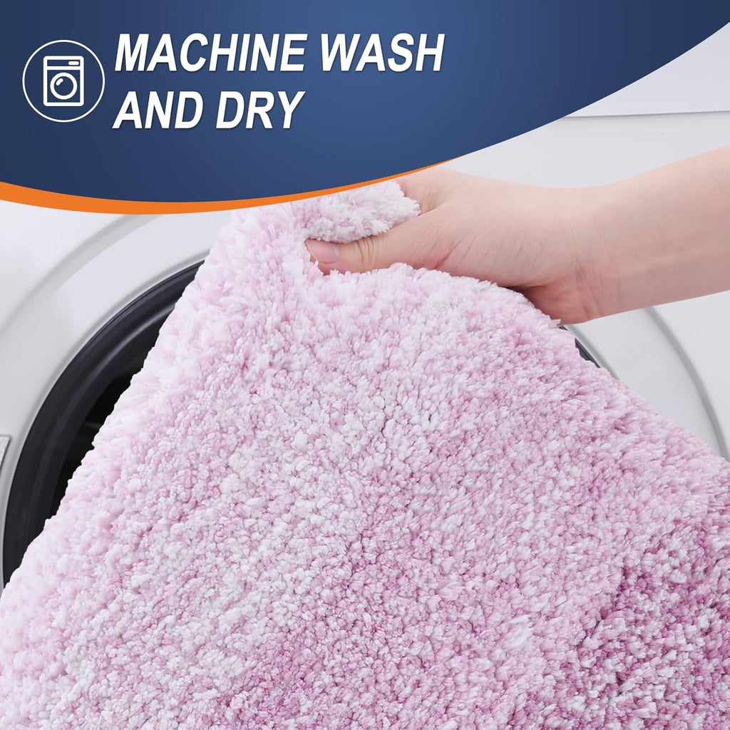 OLANLY Bathroom Runner Rugs - Extra Soft Microfiber, Quick-Dry & Washable | 54x24, Pinkish-Purple