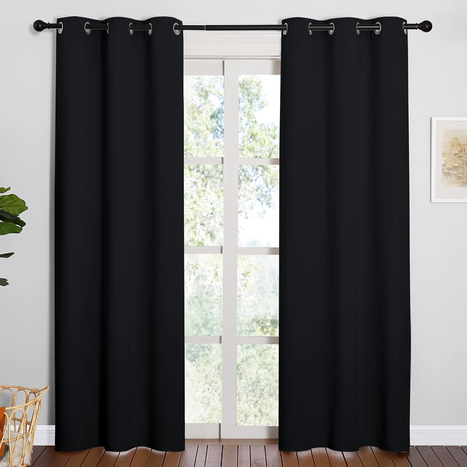 NICETOWN Thermal Insulated Blackout Curtains - 84 Inch Length, 2 Panels for Privacy & Sound Reduction