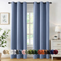 MIULEE Denim Blue Blackout Curtains - Thermal Insulated Room Darkening Drapes | 84-Inch Length, 2 Panels