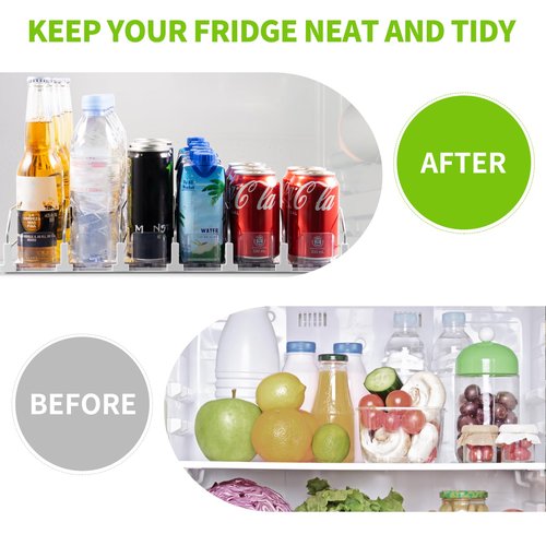 Coanto Drink Organizer for Fridge, Soda Can Dispenser for Refrigerator, Automatic Self-Pushing Fridge Drink Dispenser Holds up to 30 Cans, 6 Row