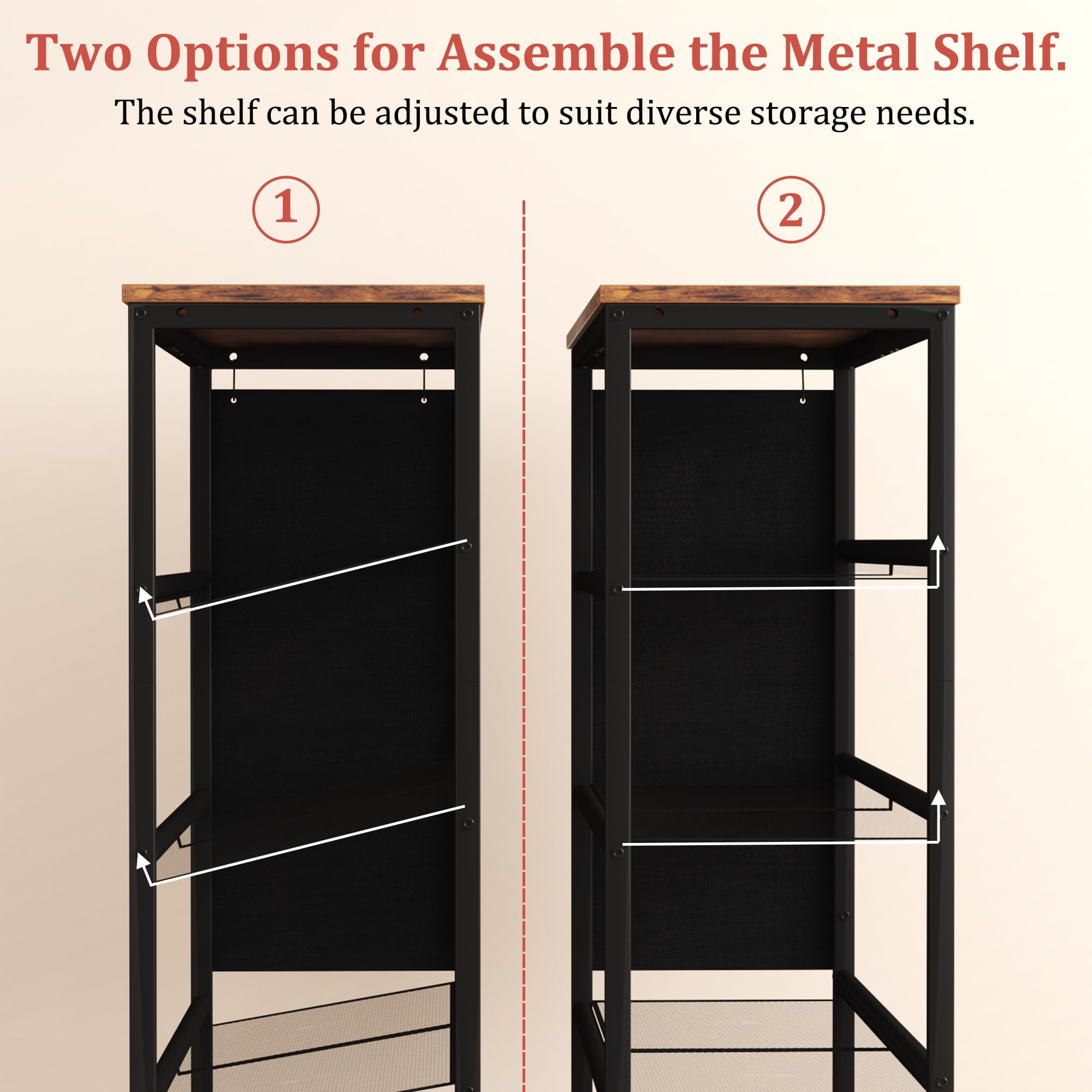 HOMEFORT 6 Tiers Shoe Rack for Entryway,30" Shoe Storage Shelf for Closet, Shoe Organizer with Adjustable Mesh Shelves, for 18-24 Pairs of Shoes, Industrial Shoe Stand with Side Pocket,Rustic Brown