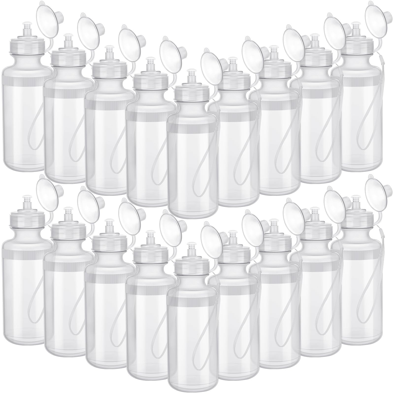 Zubebe 36 Pcs Sports Water Bottles Bulk Squeeze Reusable Bpa-free Plastic Water Bottles End of the Year Gifts Summer Gifts for Students School Travel Hiking Cycling Event Team Gift(Clear White)