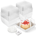 ZORRITA Paper Cake Boxes with Clear Lids, 7" x 7" x 4", 40 Pack, White