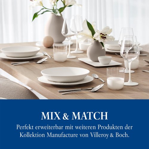 Villeroy & Boch - Manufacture Rock Blanc Whisky Tumbler Set, 4 pcs. Set of Drinking Glasses for Whisky and Cocktails, 12.5 oz, Crystal Glass, Matte White Slate Look