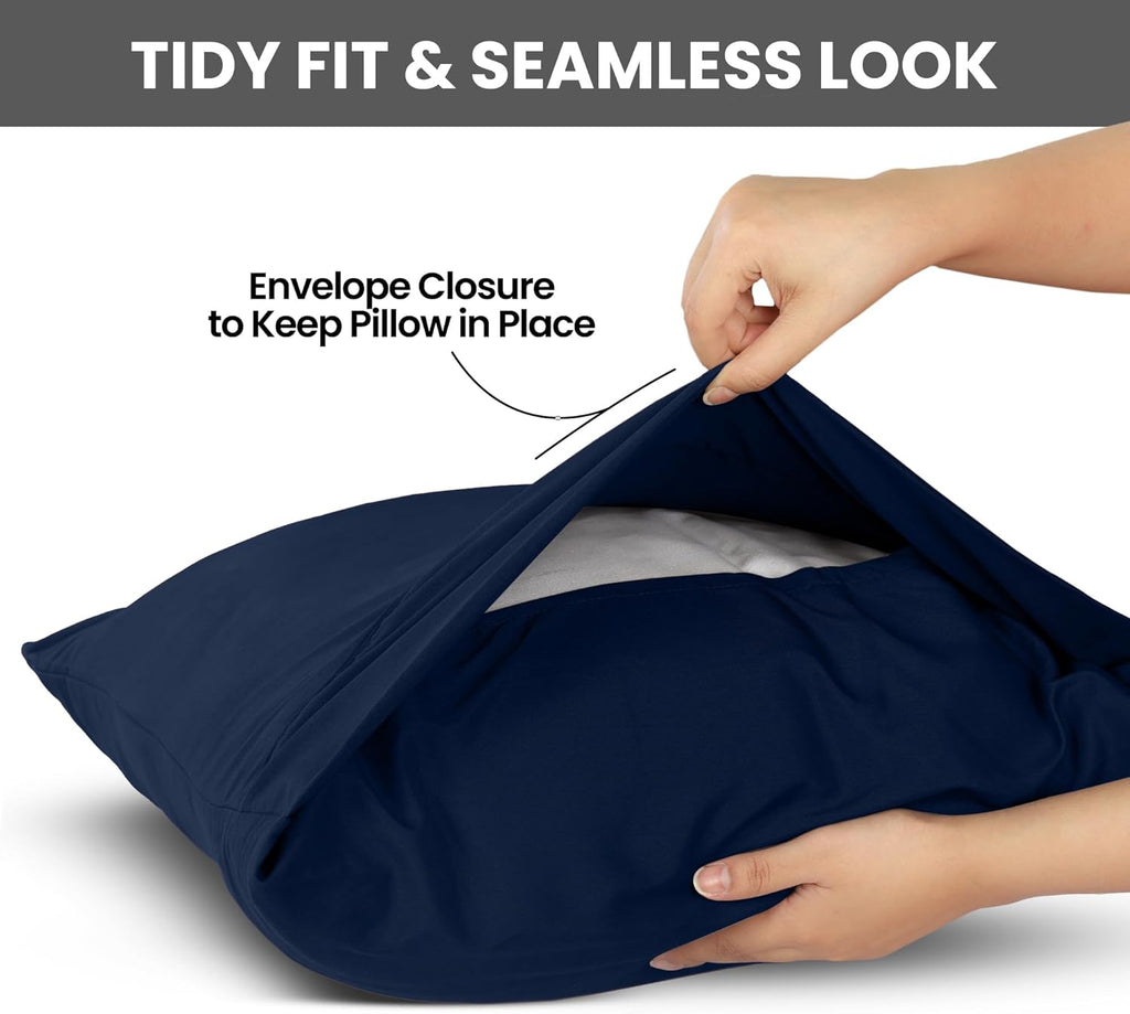 Utopia Bedding King Pillow Cases - Soft Brushed Microfiber - Fade Resistant | 20 x 40 Inches, Navy - 2 Pack