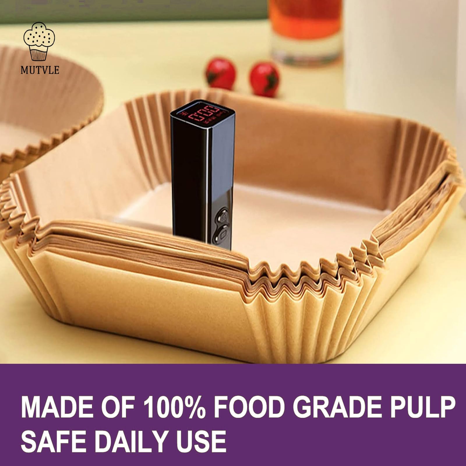 Air Fryer Liners Disposable for Ninja Crispi, 260 PCS Ninja Crispi Air Fryer Accessories for Ninja Crispy Glass Container, Ninja Crispi Accessories for 4 QT & 6 Cup Ninja Crispy Air Fryer