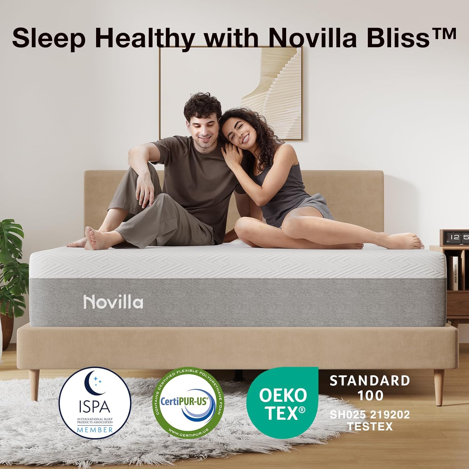 Novilla 10 Inch Gel Queen Memory Foam Mattress - Cool Sleep & Pressure Relief | CertiPUR US Certified