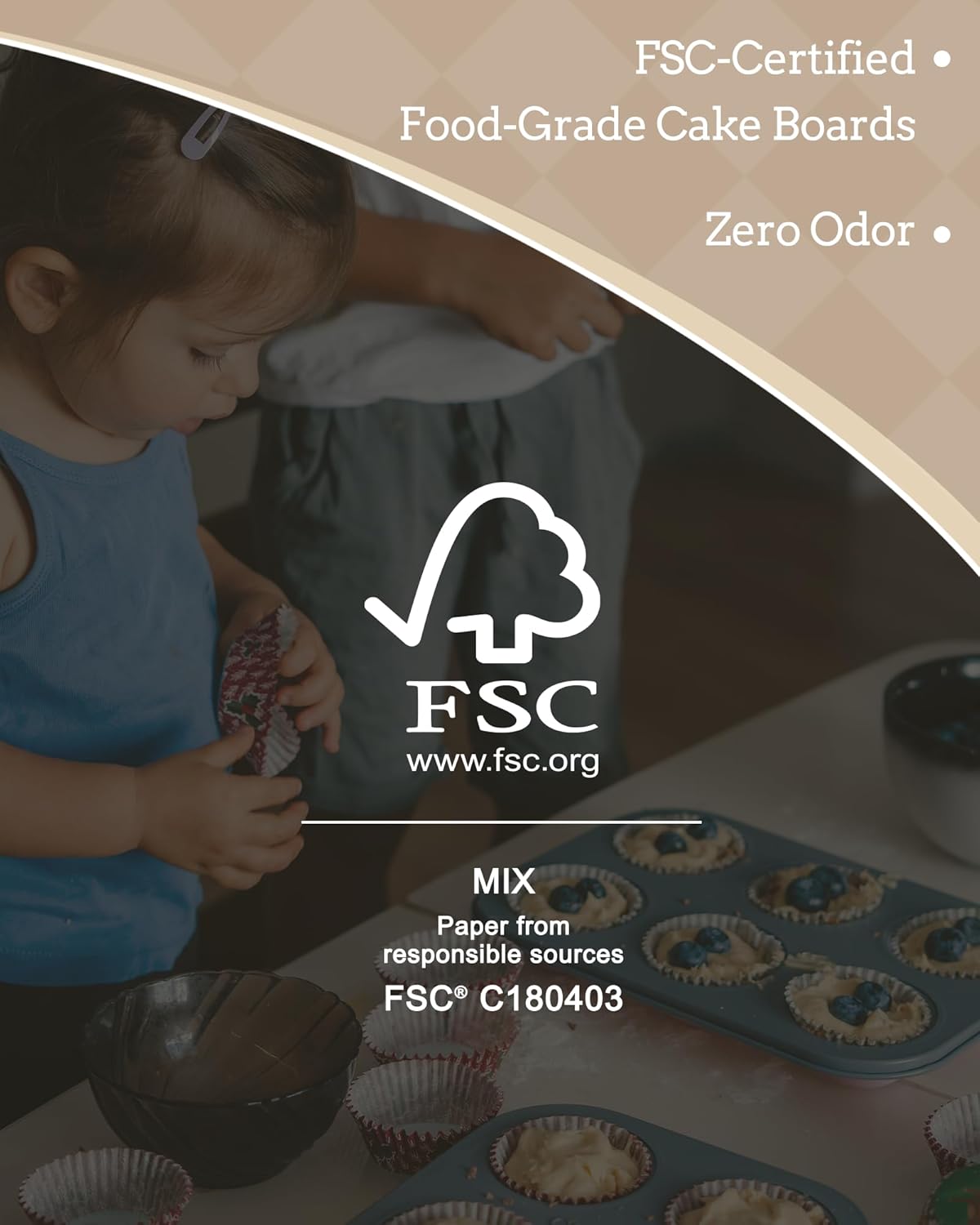 Bake Choice 10-Inch Round Cake Boards - 7 Pack Food-Grade, Waterproof & Oil-Proof Corrugated Bases