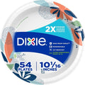 Dixie Large Paper Plates - 10 Inch, 54 Count | 2X Stronger, Microwave-Safe & Soak-Proof Disposable Plates