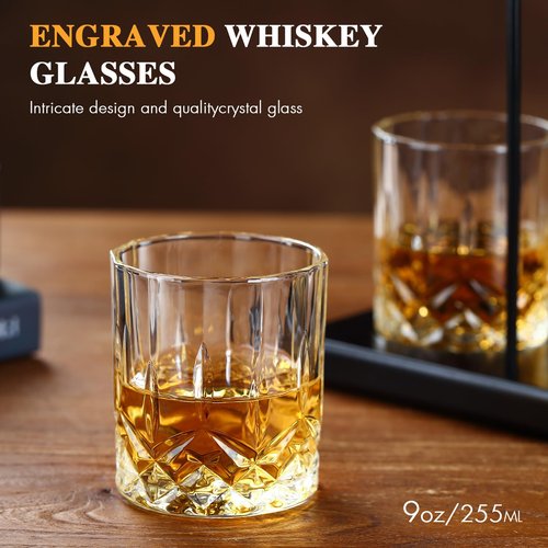 Gifts for Men Dad, AK Gun Whiskey Decanter Set with 2 Whiskey Glasses, 25 oz Large Liquor Decanter Set, Military Present for Father, Brother,Gun Liquor Dispenser Fun Conversation Starter