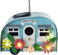 BAYN Decorative Bird House - Solar-Powered LED String Lights | Handcrafted Hummingbird Nest Garden Decor