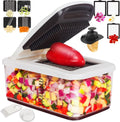 RüK Vegetable Chopper - Extra Large 10-in-1 Multifunctional Cutter with 6 Blades & 4 Spiralizers | Includes E-Recipes