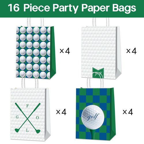 BQK 16Pcs Golf Goodie Bags Golf Themed Party Decorations Golf Party Favor Bags Golf gift bags Golf Birthday Party Supplies