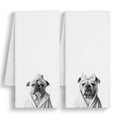 FISWAFY English Bulldog Gifts Hand Towels, Dog Bathroom Decor, English Bulldog Lover Gifts for Women Decorative Hand Towels for Bathroom Washroom Spa Gym, 16x24 Inch Set of 2
