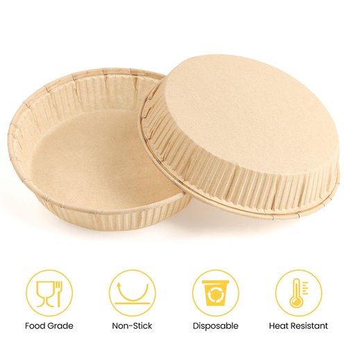 Ocmoiy 50 Pcs Mini Tart Pans for Baking, 4 Inch Disposable Paper Pie Tins for Small Pies, Tarts, Quiches, Cinnamon Rolls, Desserts