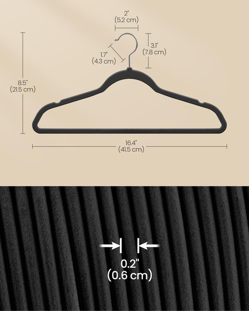 SONGMICS Velvet Hangers 60 Pack, Non-Slip Clothes Hangers with Silver-Colored Swivel Hooks, Slim Space-Saving for Closet, Heavy-Duty, Black UCRF036BZ02S